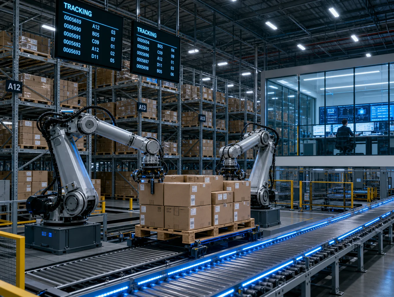 Automated warehouse logistics and supply chain flow